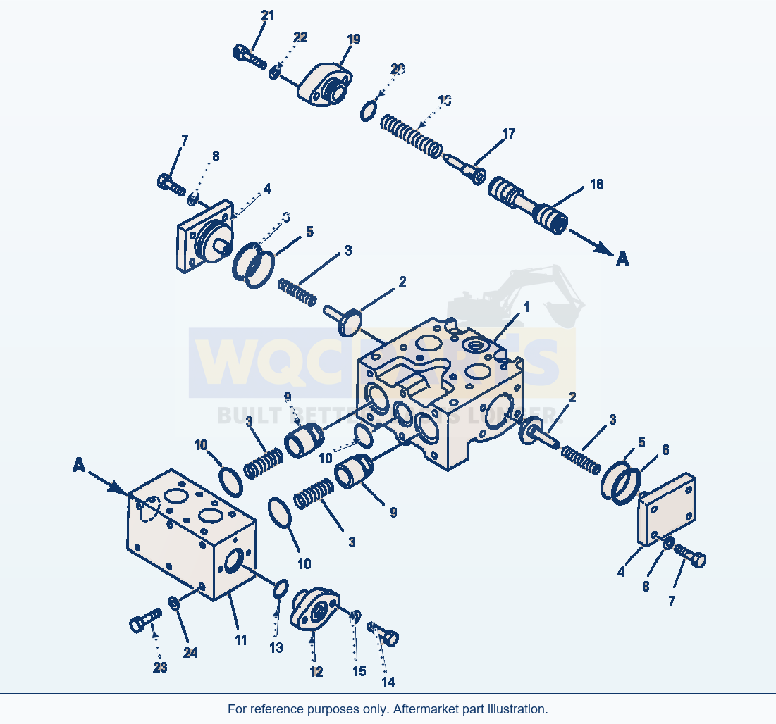 Komatsu WA600-1LE Diverter Valve (For Ground Driven Steering) parts diagram