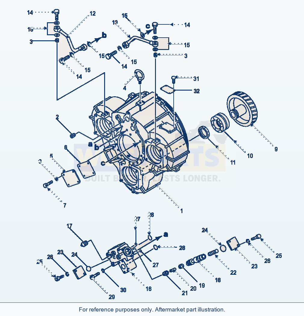Komatsu WA600-1LE Torque Converter Housing parts diagram