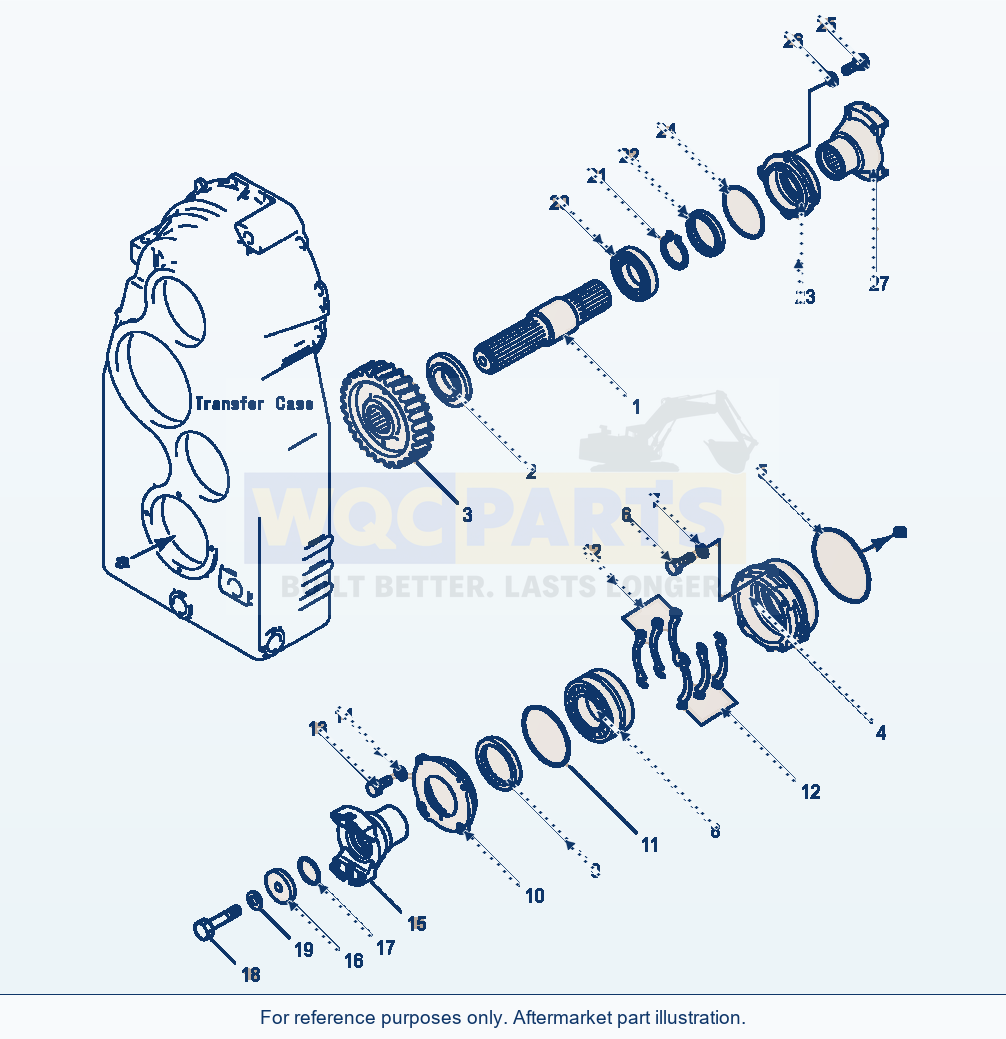 Komatsu WA600-1LE Transmission Transfer Output Shaft parts diagram