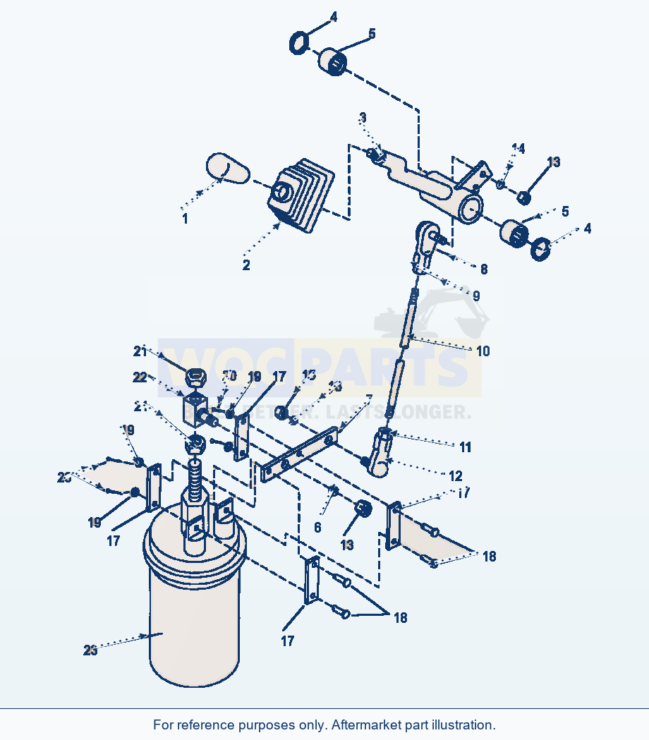 Komatsu WA600-1LE Front Attachment Control Lever parts diagram
