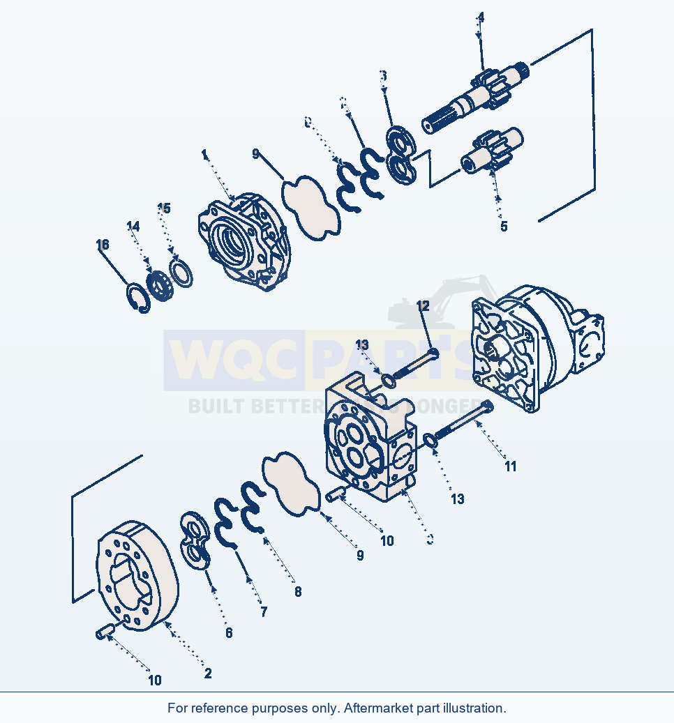 Komatsu WA600-1LE Work Equipment Hydraulic Pump Front Section parts diagram