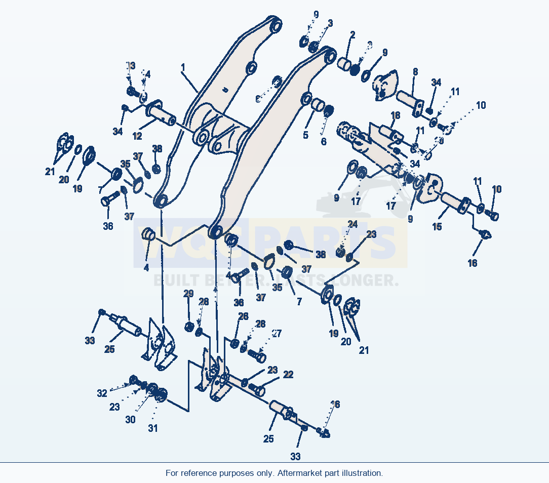 Komatsu WA600-1LE Lift Arm For Machine With High Lift Boom parts diagram