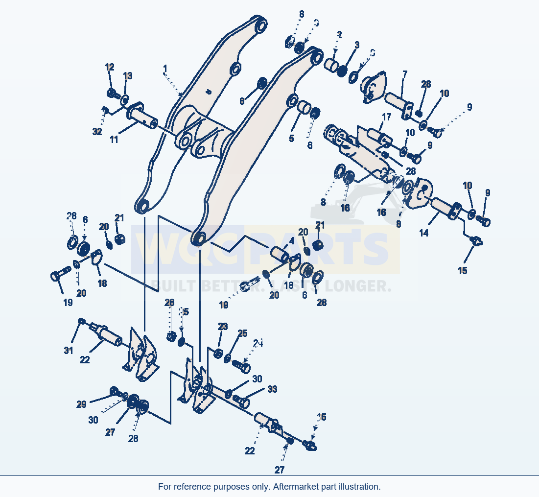 Komatsu WA600-1LE Lift Arm For Machine With Standard Lift Boom parts diagram