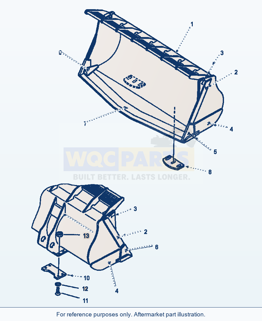 Komatsu WA600-1LE Spade Nose Rock Bucket 7.1 Yd — 5.4 M parts diagram